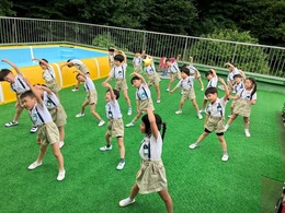 みんなでラジオ体操、気持ちいいね〜